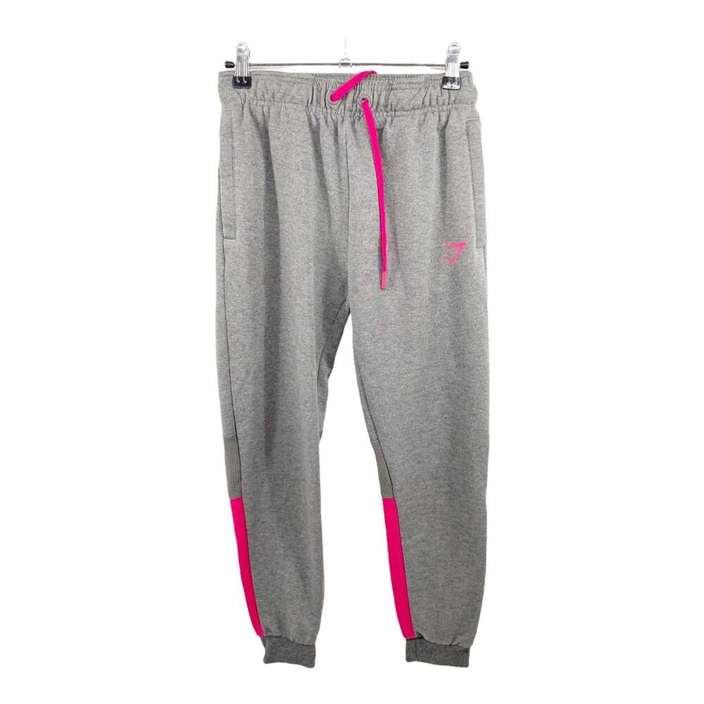 Gymshark Gray Pink Accent Jogger Sweatpants Athletic Active Pants Size Small
